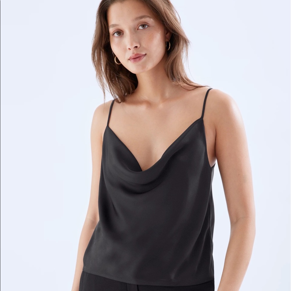 Aritzia Black Silk Cowl Neck Top. Size Small. Worn Once Before.